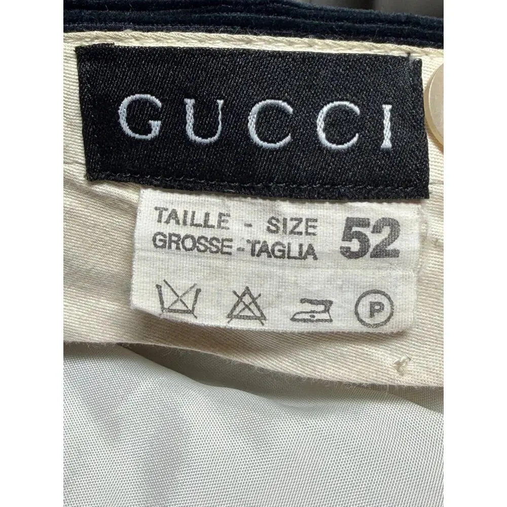 VTG‎ Gucci Corduroy Trousers Mens 52 Italy Navy OPTI Zip Designer Tailored 33x31